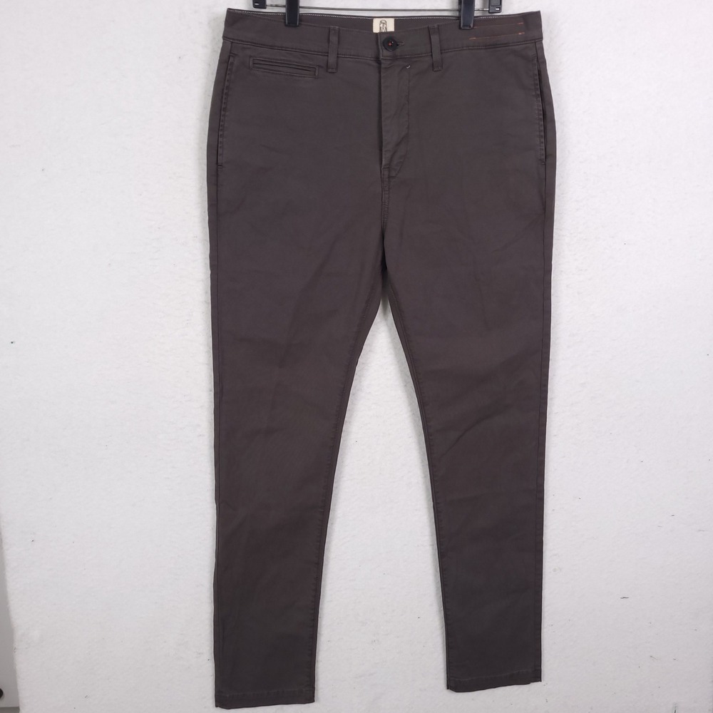 Hiroshi Kato The Axe Chino Pants Mens 34x31 Charcoal Gray Stretch Slim Straight